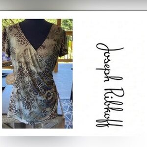 Jospeh Ribkoff |  Cheetah Print Metallic Shimmer Top